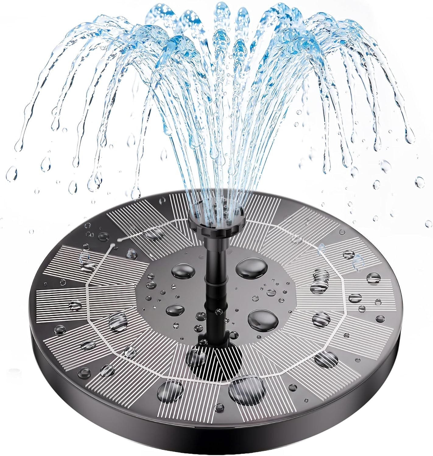 AISITIN 2.5W floating solar fountain spraying water in a bird bath
